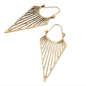 NEW! Geometric Triangle Dangle Gold Earrings